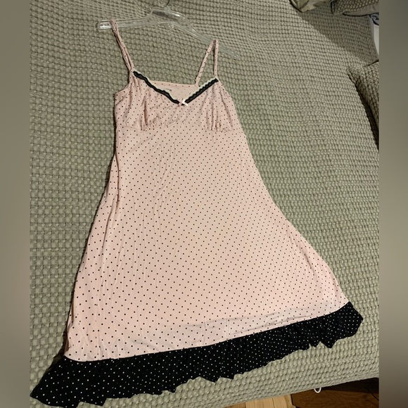 Apt 9 Intimate Light Pink w/ Black Polkadots Summer Nightie - Size: Large - Picture 5 of 6